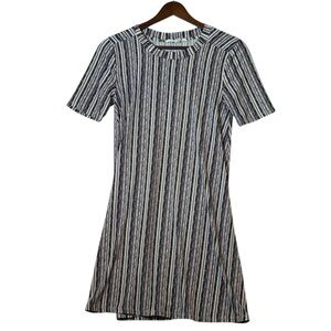 BCBGeneration Black and White Striped Sheath Mini Dress